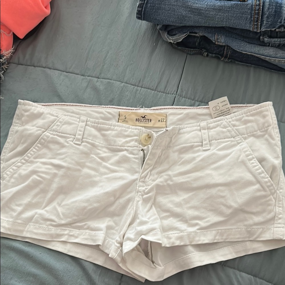 Hollister White High Waist Shorts Crisp Summer Essential